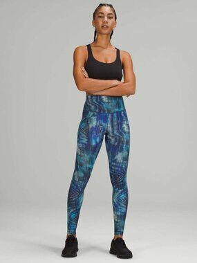 Lululemon Wunder Train HR Tight 28" Size 20 NWT Shapeshifter Flux Blue Multi
